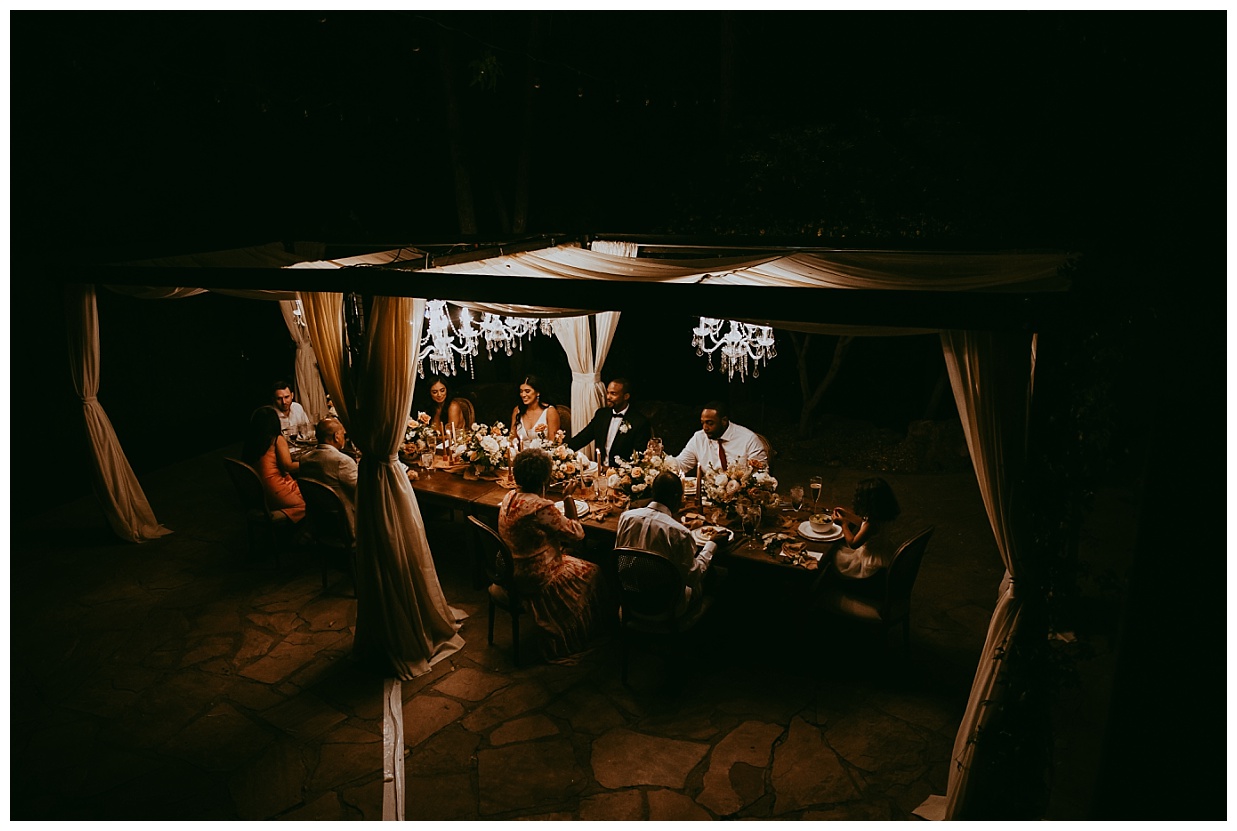 friends and family eat at sedona reception