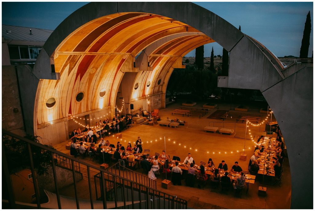 Arcosanti Wedding Venue at night