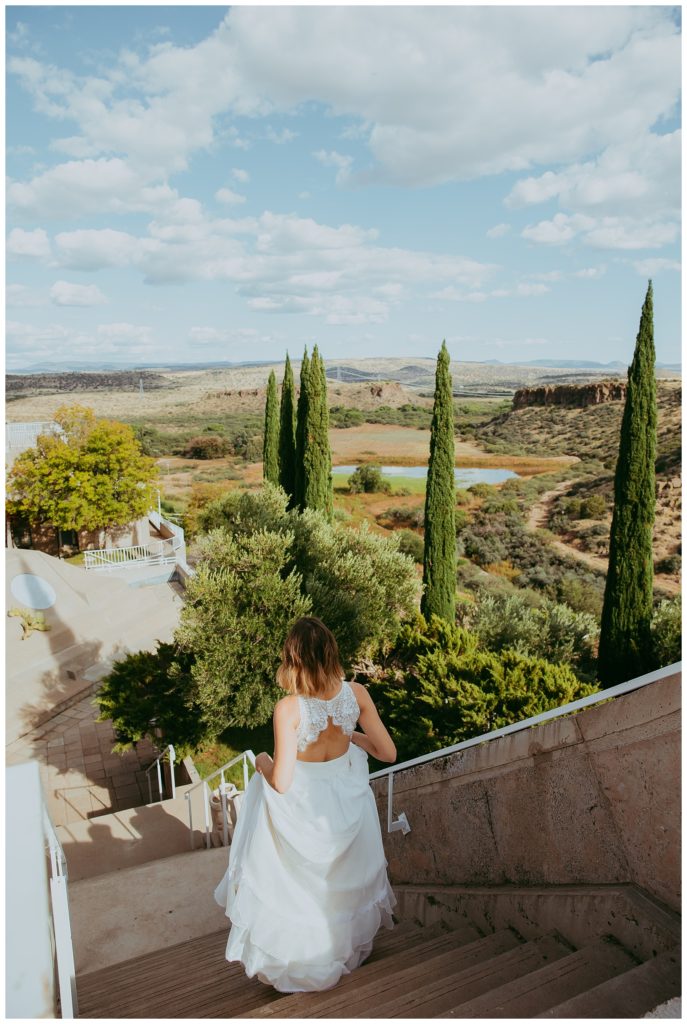 bride overlooking Arizona landscape