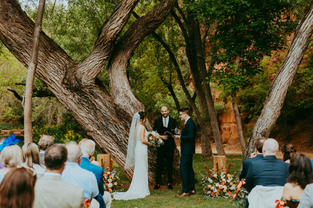 ceremony site with cottonwood trees in sedona arizona