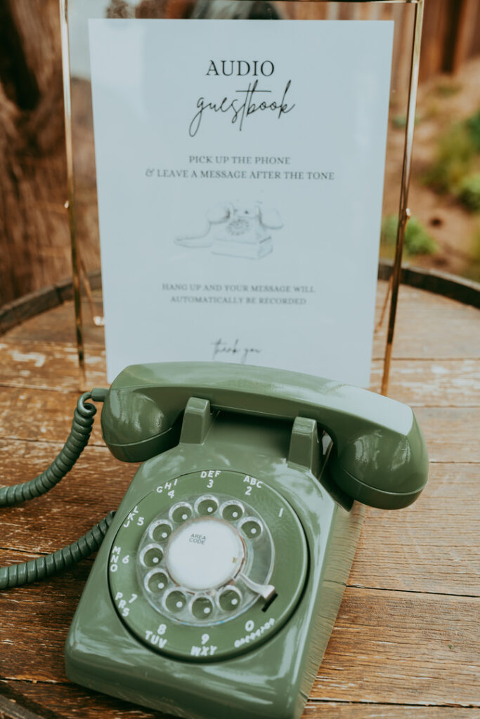 audio guestbook for wedding at sky ranch lodge