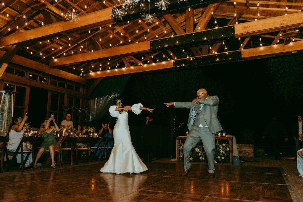 fun father daughter dancing photo