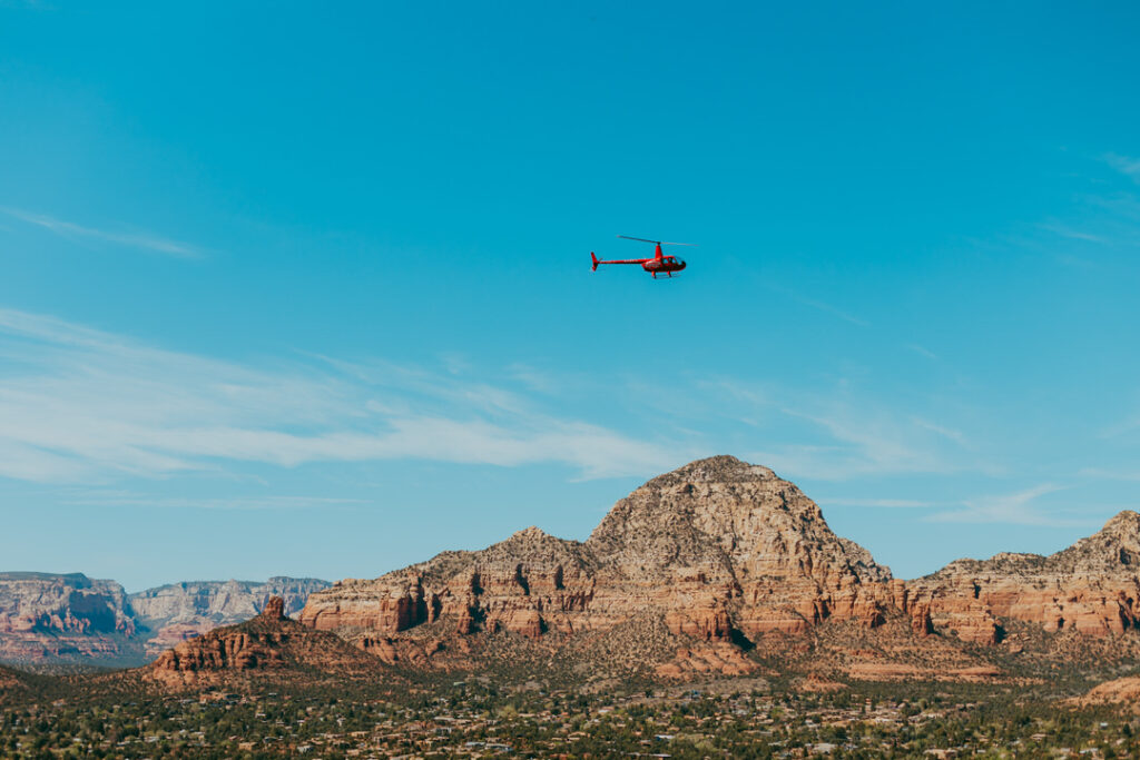 helicopter tour in sedona on clear day