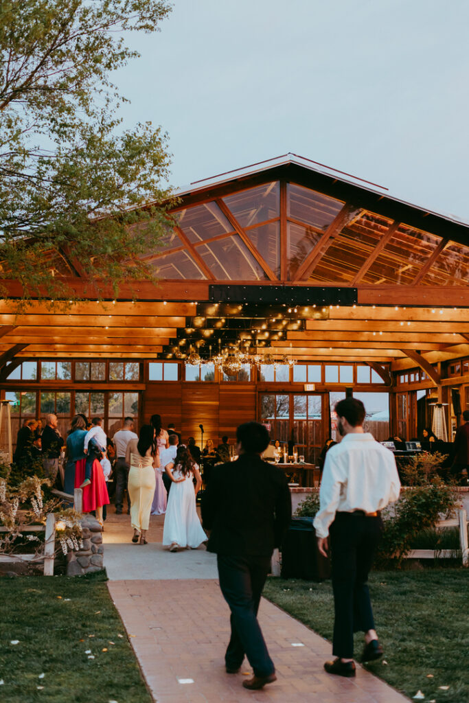 evening views of sky ranch lodge reception venue